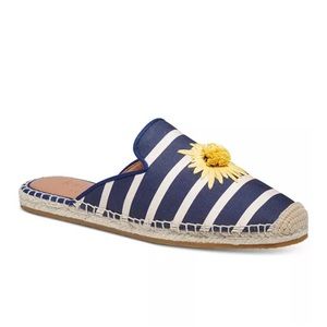 KATE SPADE NEW YORK Blue Striped Solero Espadrille Mules Size 8 (NEW)